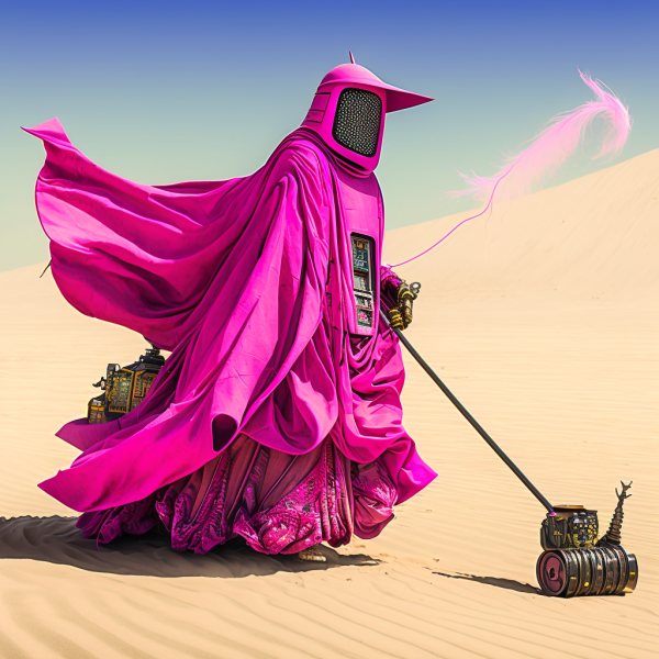 File:OtherJason robotic monk in fluorescent pink robe dragging solar 7bab2f1c-b648-4619-b492-7114a554650d.png